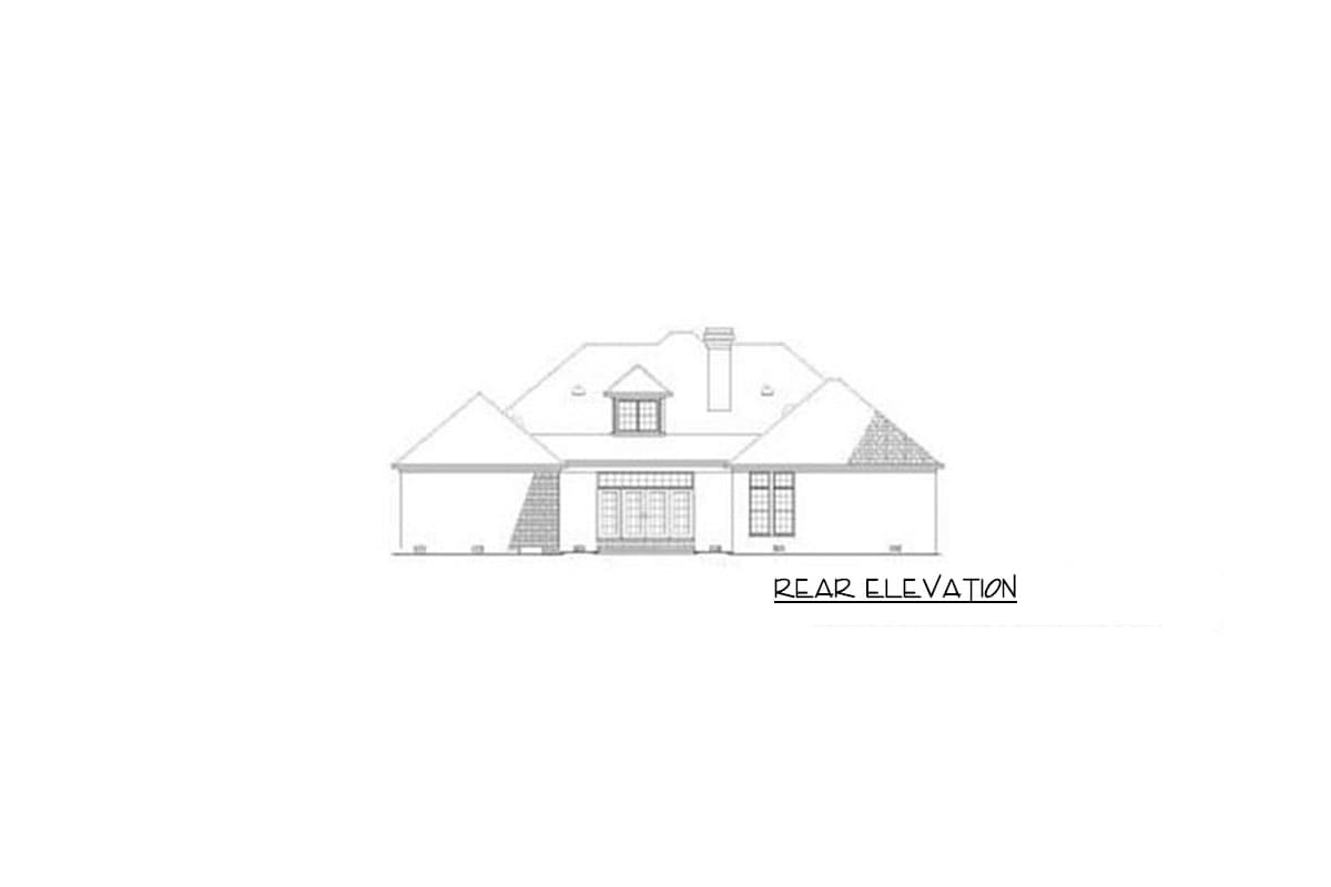 Plan 5930ND: French Traditional House Plan with Large Study/Sun Room - 3568 Sq Ft - Image #4 - Traditional