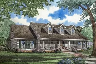 Southern Traditional Home Plan - 2388 Sq Ft