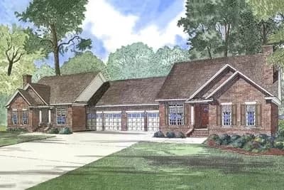 Traditional Duplex House Plan with 1698 Sq Ft 3 Bed 2 Bath Units