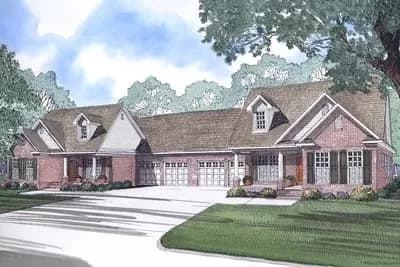 Traditional Duplex House Plan