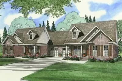 Traditional Duplex Home Plan