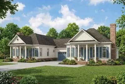 Southern Traditional Duplex Home Plan