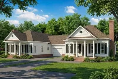 Southern Traditional Duplex with Matching 3 Bed 1400 Square Foot Units