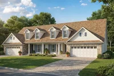 Southern Traditional Duplex House Plan with 3 Bed Units Under 190 Sq Ft