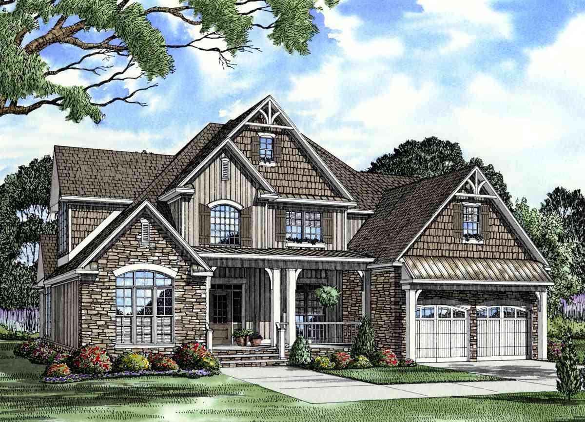 Plan 59347ND: 2 Story Craftsman Home Plan with Two Story Great Room and Bonus Room - 2755 Sq Ft - Image #7 - Craftsman, Northwest, Shingle