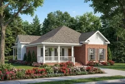 Charming Southern Ranch House Plan with Flex Space and Grilling Porch