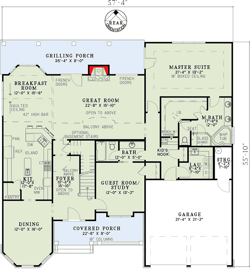 Plan 59353ND: Family Tradition - Floor Plan - Main Level - Craftsman, Traditional