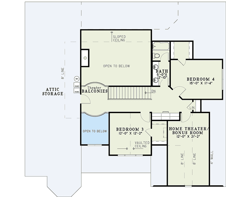 Plan 59354ND: Beauty Inside and Out - Floor Plan - 2nd Floor - Traditional