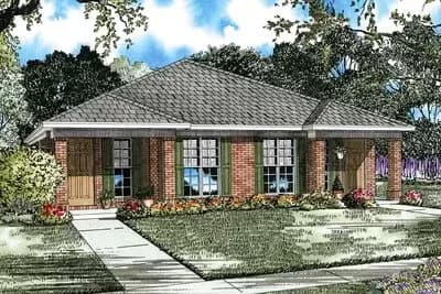 Contemporary Duplex House Plan with Matching 2-Bed Units Under 1000 Square Feet Each