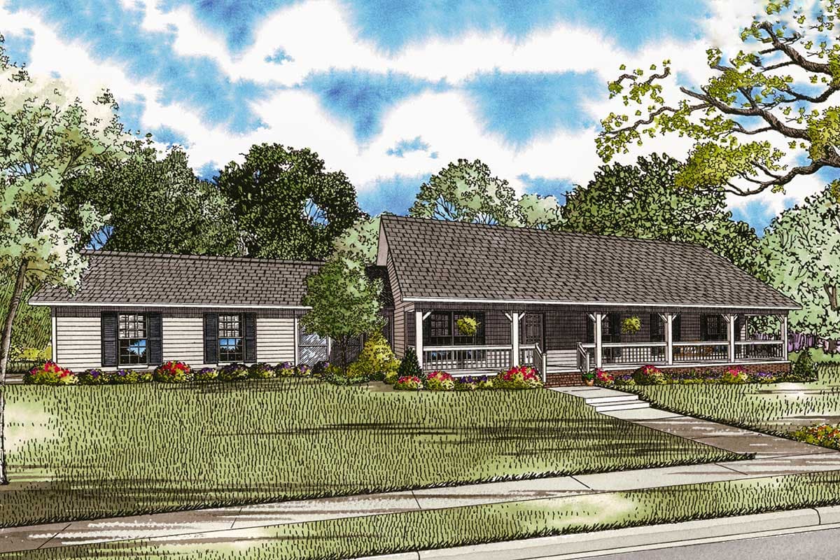 Plan 59376ND: Sprawling Country House Plan - 1800 Sq Ft - Image #6 - Country, Ranch