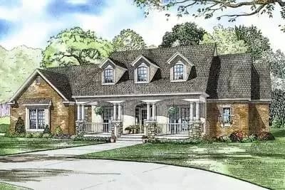 Country Home Plan with Two Bonus Rooms - 2373 Sq Ft