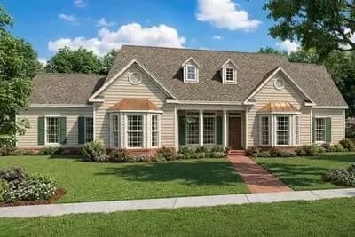 Charming Traditional House Plan with First Floor Master and Screened Porch