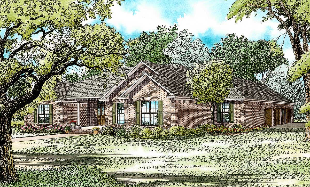 Plan 5940ND: Traditional One Story Home Design Under 2100 Sq Ft with Garage and Workshop - Image #6 - Ranch, Southern, Traditional