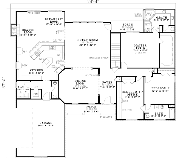 Plan 59426ND: Two Shed Dormers Add Appeal - Floor Plan - Main Level - Traditional