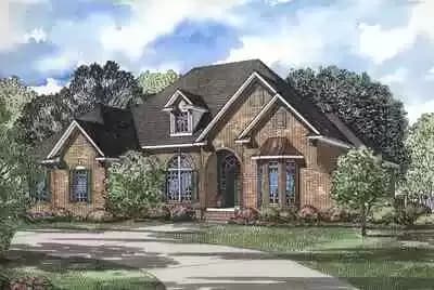 Brick Split Bedroom House Plan