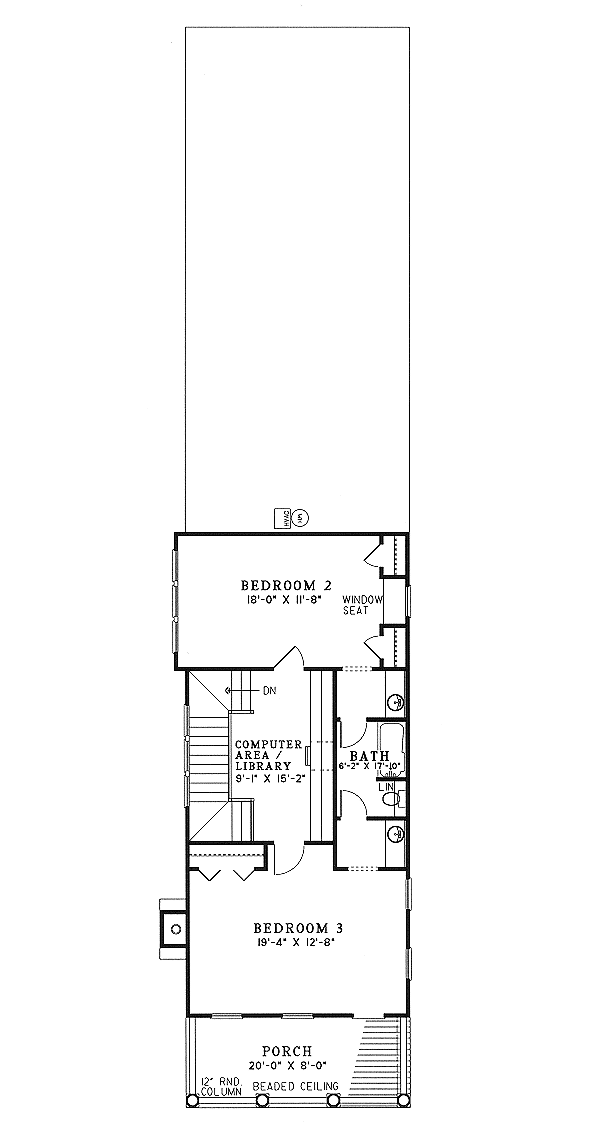 Plan 59438ND: Charleston Charm - Floor Plan - 2nd Floor - Southern