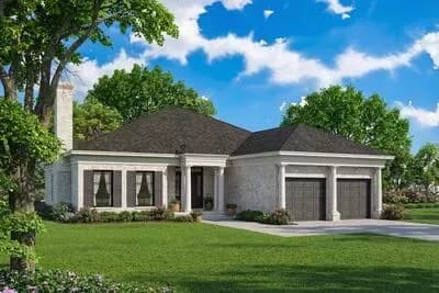 European Traditional House Plan with Daylight Basement and Media Room