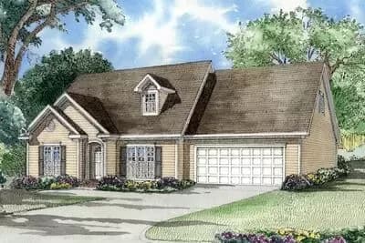 3 Bed House Plan with Main Floor Master and Jack and Jill Bath Upstairs - 1697 Sq Ft