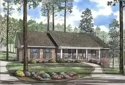 4 Bedroom House Plan with Rocking Chair Porch - 2263 Sq Ft
