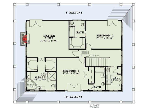 Plan 59463ND: Stately Southern Design with Wrap-around Porch On Two Floors - Floor Plan - 2nd Floor - Southern, Southern Traditional