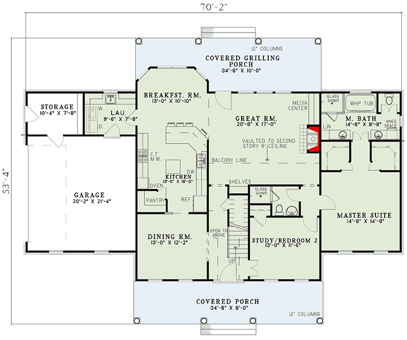 Plan 5948ND: Country Charmer - Floor Plan - Main Level - Country, Traditional