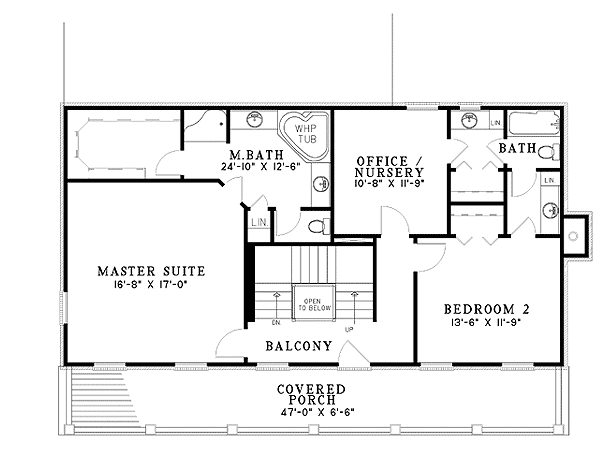 Plan 59485ND: Beautifully Crafted Columns - Floor Plan - 2nd Floor - Country