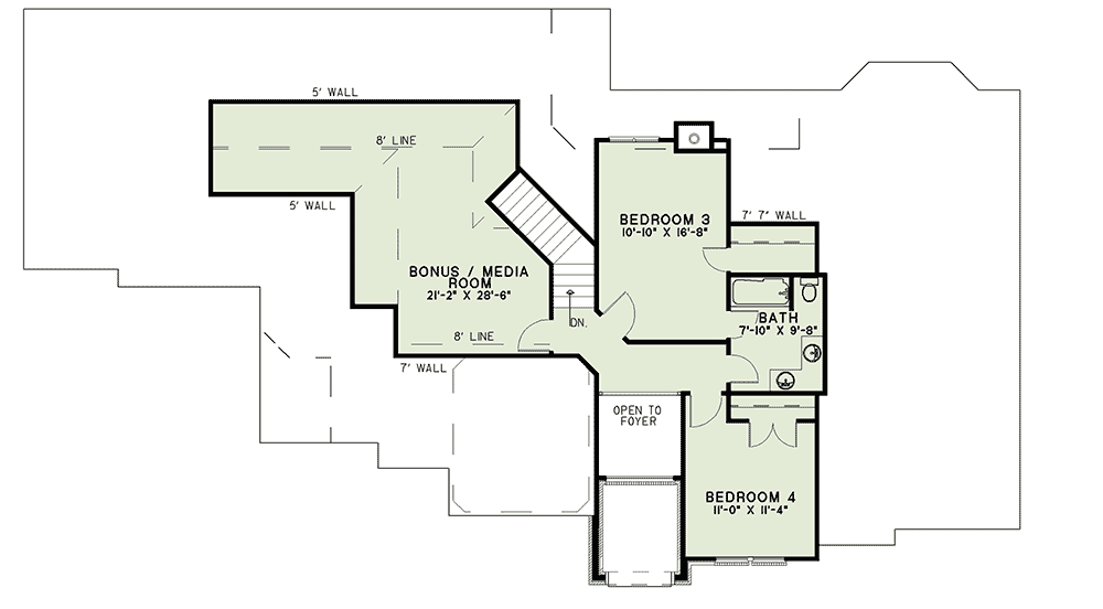 Plan 59487ND: Dramatic Foyer - Floor Plan - 2nd Floor - Traditional