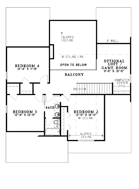 Plan 5949ND: Private Master Suite - Floor Plan - 2nd Floor - Traditional