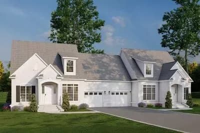 Traditional Duplex Home Plan with Bonus Room