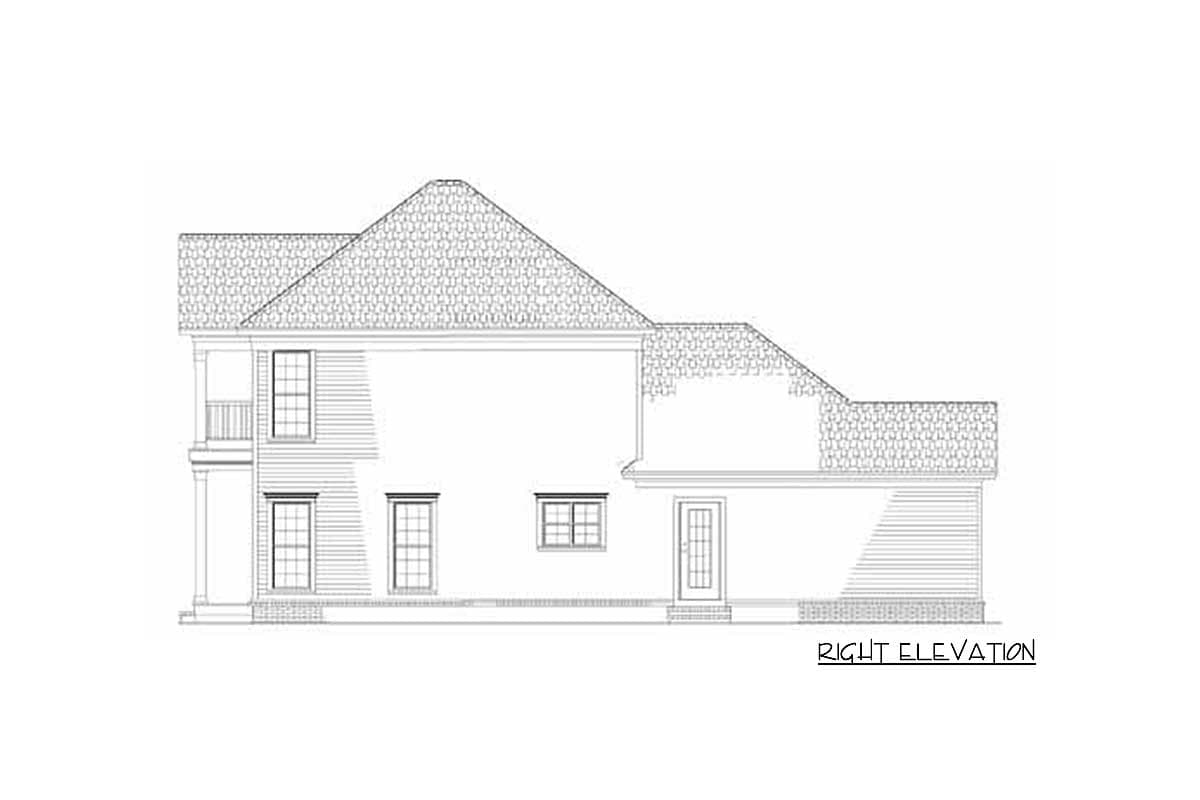 Plan 59497ND: Traditional House Plan with Stacked Porches - Image #4 - New Orleans, Southern, Traditional