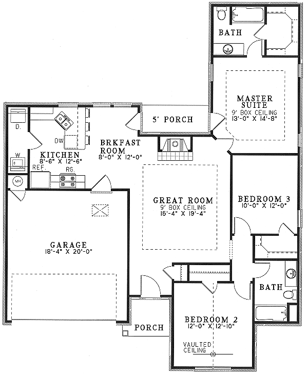 Plan 59506ND: Centralized Great Room Plan - Floor Plan - Main Level - Traditional