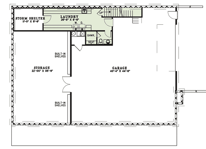 Plan 59511ND: Three Stairways - Floor Plan - Lower Level - Country, Farmhouse, Traditional