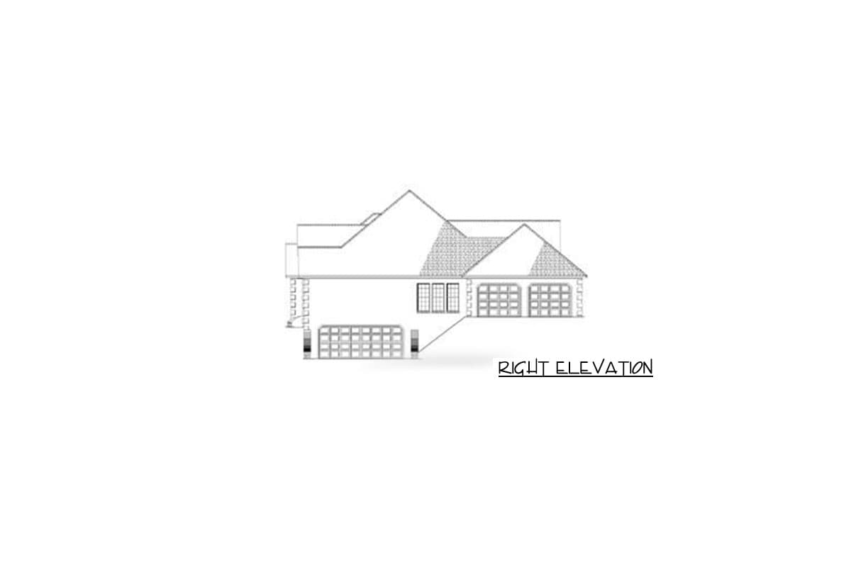 Plan 59528ND: French Country House Plan with Daylight Basement and Dual Garages - Image #6 - European, French Country, Traditional