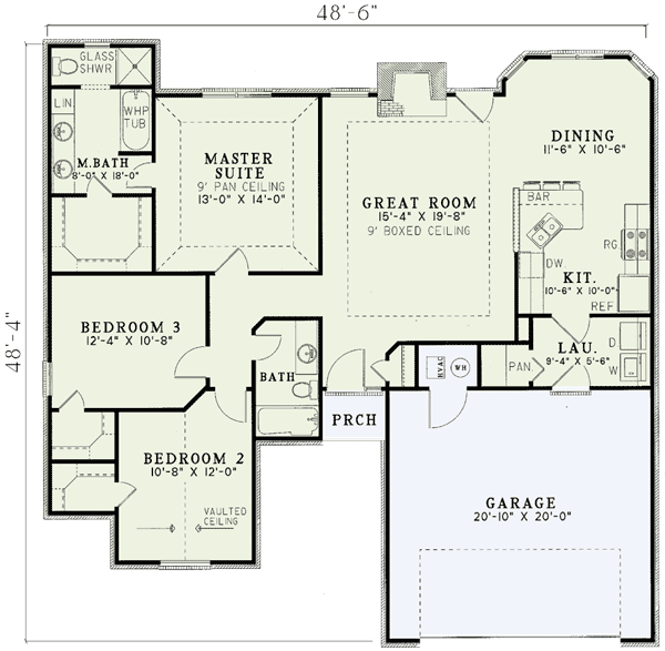 Plan 5953ND: Simple House Plan with an Open Living Area - 1461 Sq Ft - Floor Plan - Main Level - Traditional