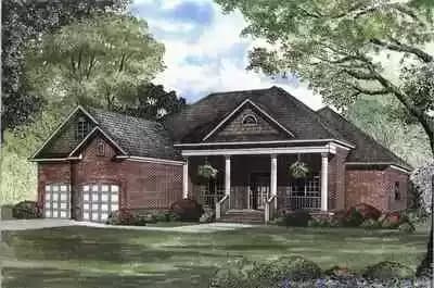 3 Bed House Plan with Classic 4-Columned Porch