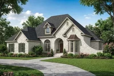 Brick Split Bedroom Home Plan