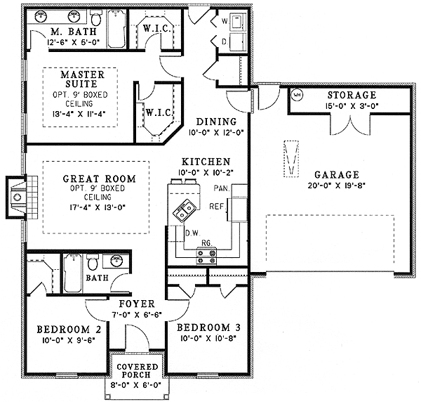 Plan 59540ND: Inviting Front Porch - Floor Plan - Main Level - Traditional