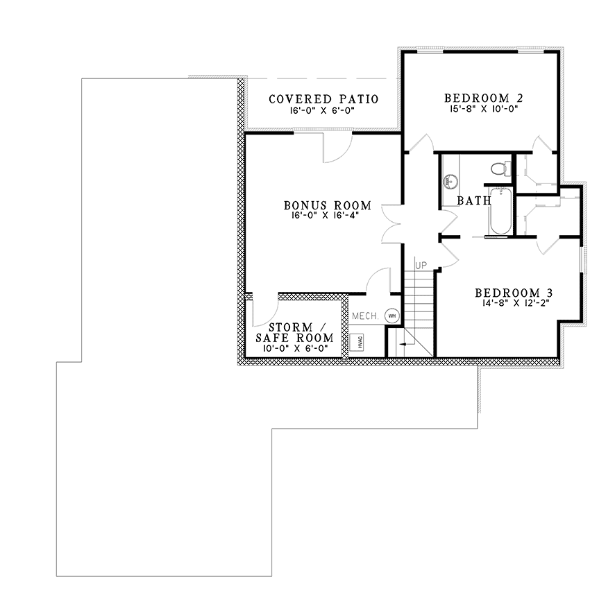 Plan 59545ND: Family-Friendly Design with Safe Room - Floor Plan - Lower Level - Country, Ranch