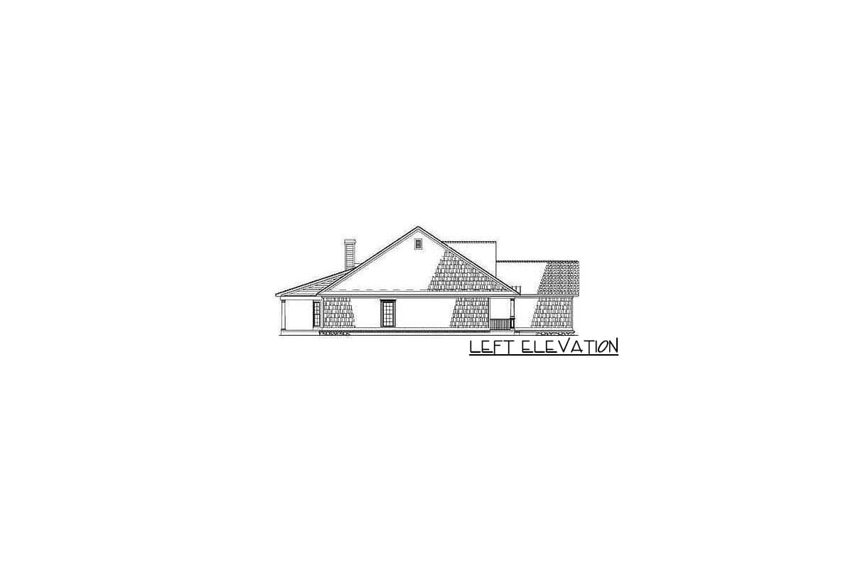 Plan 59557ND: Country Ranch with Angled Fireplace and a Bonus Room - Image #5 - Country