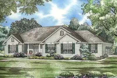One-Story House Plan Under 2100 Square Feet with 3 Beds and a Garage Workshop