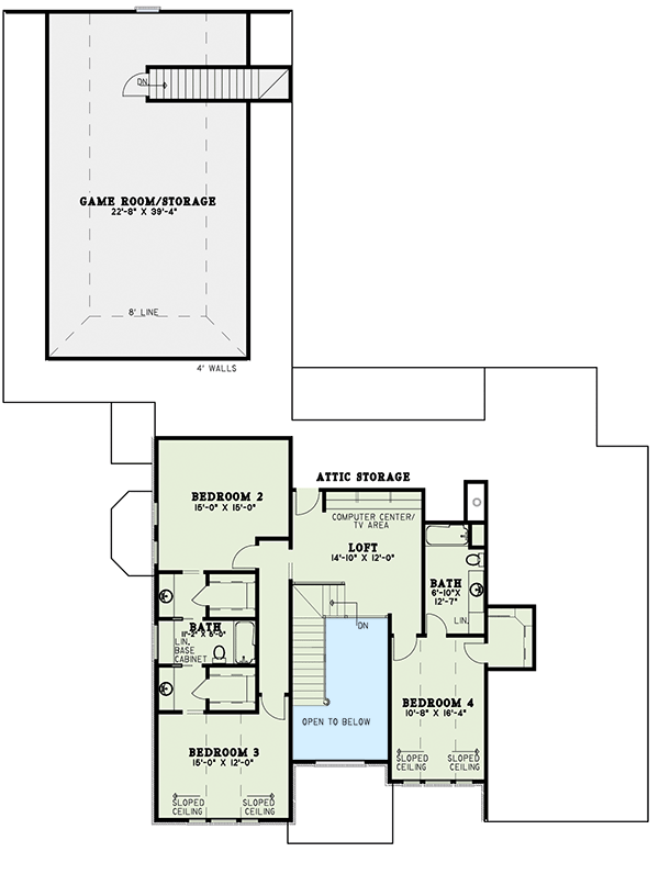 Plan 59596ND: Great Arched Entryway - Floor Plan - 2nd Floor - Traditional