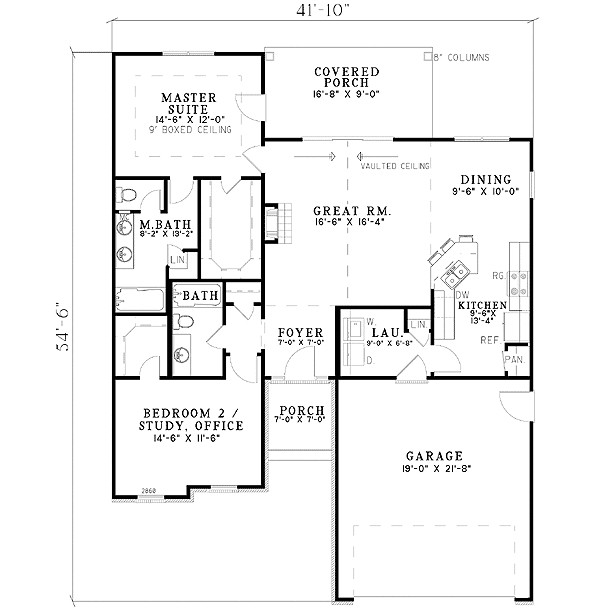 Plan 59606ND: A Charming Exterior - Floor Plan - Main Level - Traditional