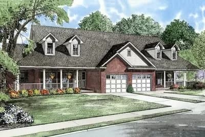 Duplex House Plan - 2 Beds and 2 Baths - 1271 Sq Ft - Architectural Designs