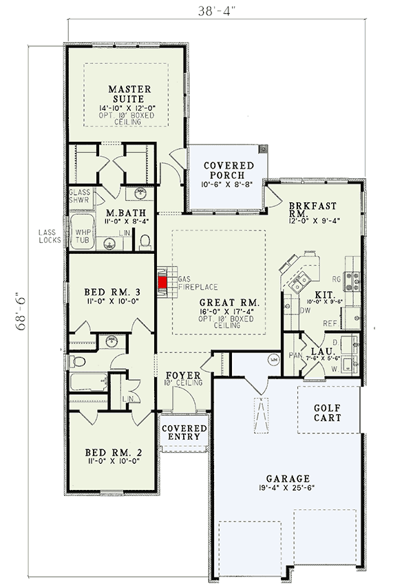 Plan 5962ND: Compact Cozy House Plan with 3 Bedrooms - 1379 Sq Ft - Floor Plan - Main Level - Traditional