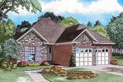 Compact Cozy House Plan with 3 Bedrooms - 1379 Sq Ft