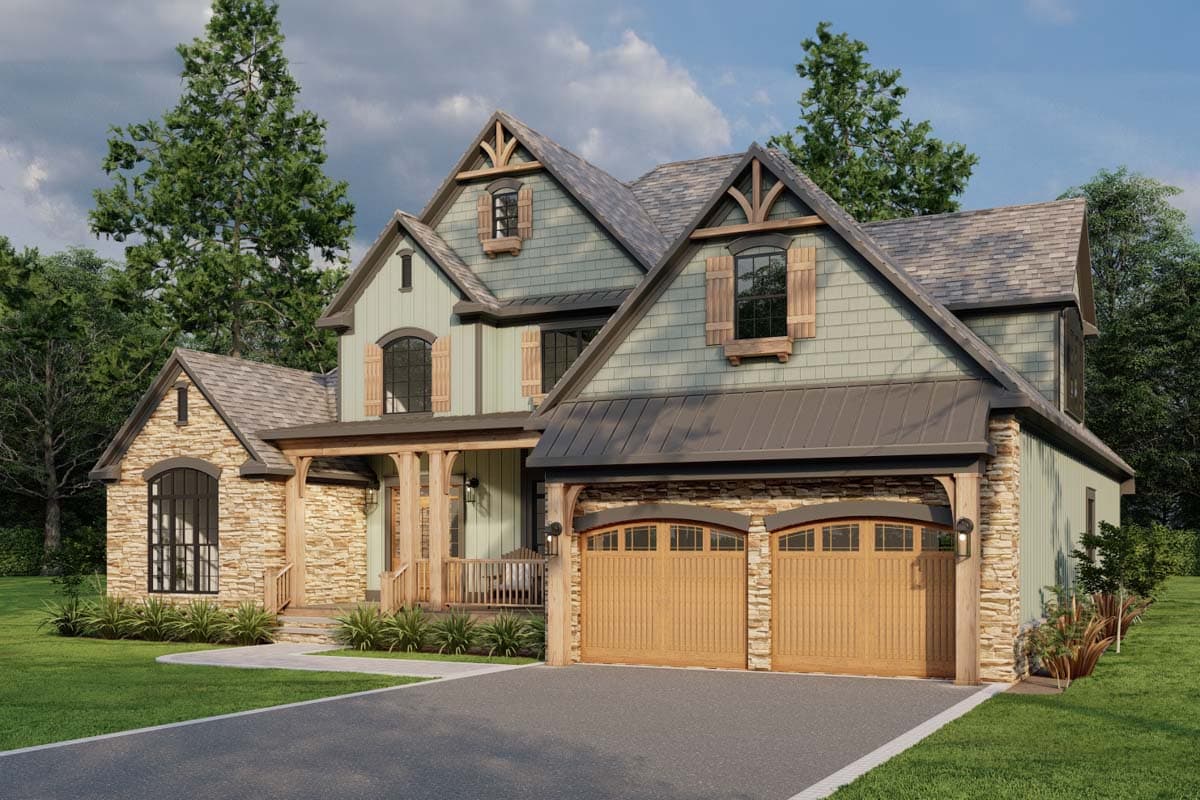 Plan 59657ND: Unique Inviting House Plan - Image #6 - Craftsman, European, Traditional