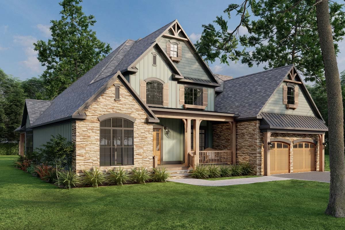 Plan 59657ND: Unique Inviting House Plan - Image #12 - Craftsman, European, Traditional