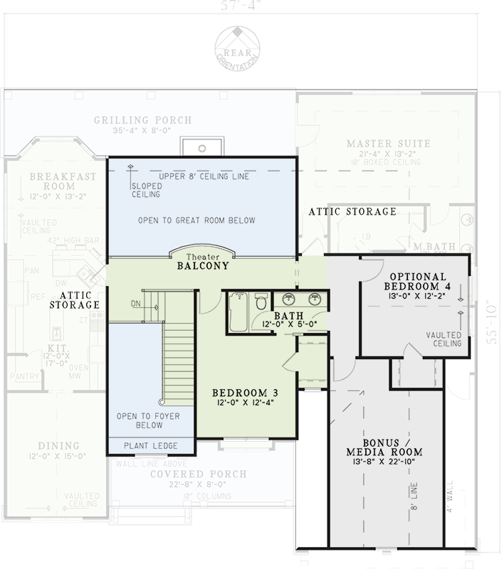 Plan 59657ND: Unique Inviting House Plan - Floor Plan - 2nd Floor - Craftsman, European, Traditional