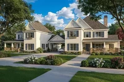 Two Family Home with Country Porches For Each Family