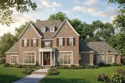 Grand European Traditional House Plan with Main Level Master Suite